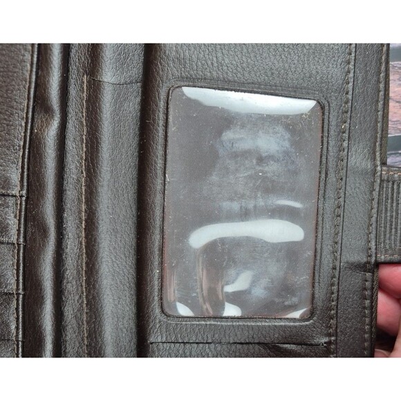 Womens Buxton Velvet Touch Leather Wallet Brown ID Cards Clutch Change Checkbook - Picture 8 of 11